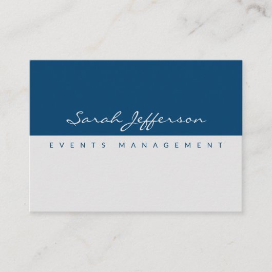 Deep Blue Gray Modern Simple Minimalist Visitekaartje (Voorkant)