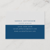 Deep Blue Gray Modern Simple Minimalist Visitekaartje (Achterkant)