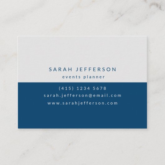 Deep Blue Gray Modern Simple Minimalist Visitekaartje (Achterkant)