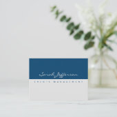 Deep Blue Gray Modern Simple Minimalist Visitekaartje (Staand voorkant)