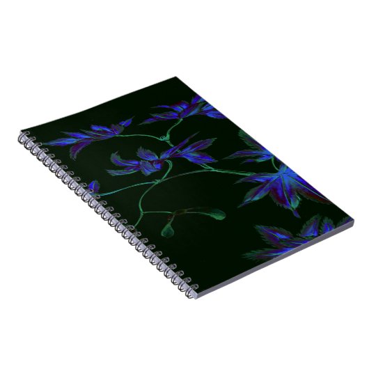 Deep Blue & Groen Japans Bloemen Notitieboek (Rechterzijde)