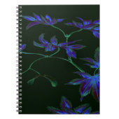 Deep Blue & Groen Japans Bloemen Notitieboek (Voorkant)