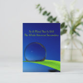 Deep Blue Harmonised Moon met Dewdrop Briefkaart (Staand voorkant)