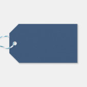Deep Blue HO HO HO Kerstmis | Marineblauw Kerstman Cadeaulabel (Achterkant Horizontaal)