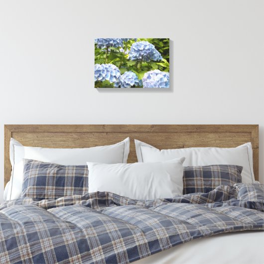 Deep Blue Hydrangeas Canvas Afdruk (Insitu (Slaapkamer))