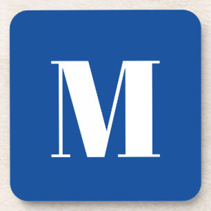 Deep Blue Initiaal Letter Monogram modern Stijlvol Bier Onderzetter