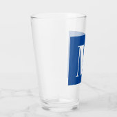 Deep Blue Initiaal Letter Monogram modern Stijlvol Glas (Rechts)