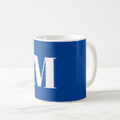 Deep Blue Initiaal Letter Monogram modern Stijlvol Koffiemok (Voorkant rechts)
