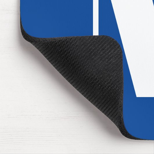 Deep Blue Initiaal Letter Monogram modern Stijlvol Muismat (Hoek)