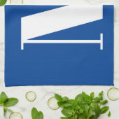 Deep Blue Initiaal Letter Monogram modern Stijlvol Theedoek (Gevouwen)