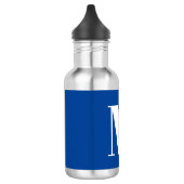Deep Blue Initiaal Letter Monogram modern Stijlvol Waterfles (Links)