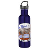 Deep Blue Island Fox Logo Steel Waterfles 24 oz (Voorkant)