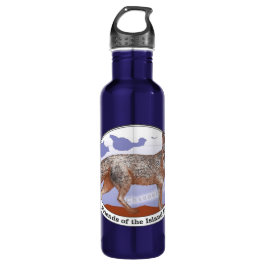 Deep Blue Island Fox Logo Steel Waterfles 24 oz