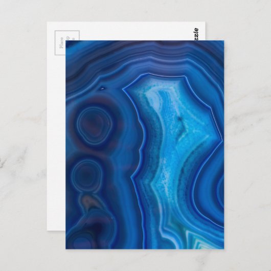 Deep Blue Lagoon Agate Briefkaart (Voorkant / Achterkant)