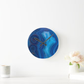 Deep Blue Lagoon Agate Ronde Klok (Huis)