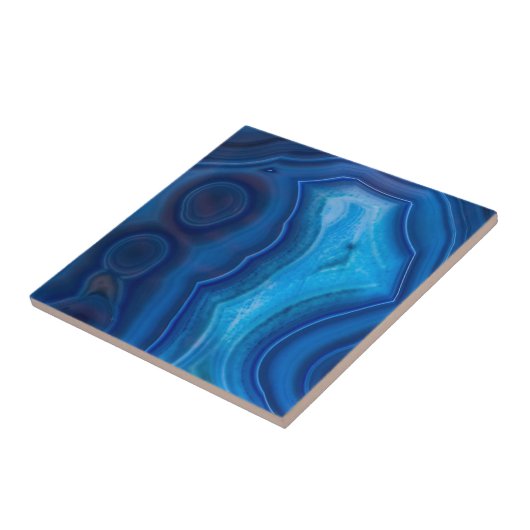 Deep Blue Lagoon Agate Tegeltje (Zijkant)