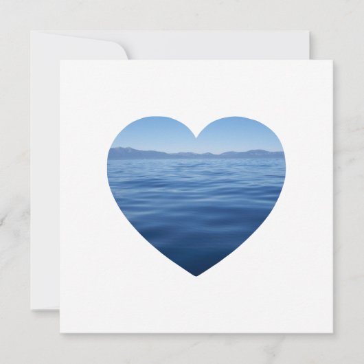 Deep Blue Lake Tahoe Hart Foto Bewaar de Datum Save The Date (Voorkant)