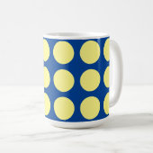 Deep Blue Lichtgele Polka Dots Trendy Koffiemok (Voorkant rechts)