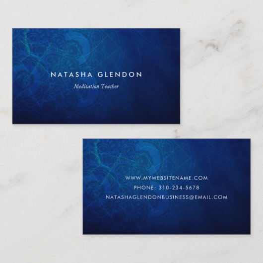 Deep Blue Mandala Zen Visitekaartje (Voorkant / Achterkant)