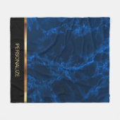 Deep Blue Marble en Gold Fleece Deken (Voorkant (Horizontaal))
