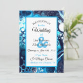 Deep Blue Marble Fluid Art Uitnodiging (Staand voorkant)