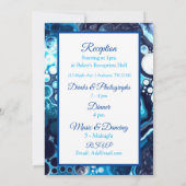 Deep Blue Marble Fluid Art Uitnodiging (Achterkant)