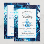 Deep Blue Marble Fluid Art Uitnodiging (Voorkant / Achterkant)