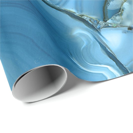 Deep Blue Marmer Cadeaupapier (Rol Hoek)