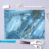 Deep Blue Marmer Tissuepapier (Craft)