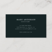 Deep blue Masculine Double Monogram Visitekaartje (Achterkant)