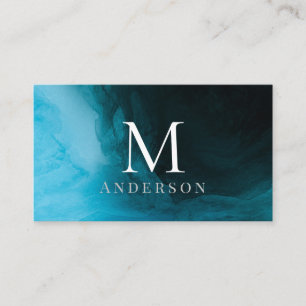 Deep blue Masculine Double Monogram Visitekaartje