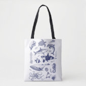 Deep Blue Menagerie Tote Bag (Voorkant)