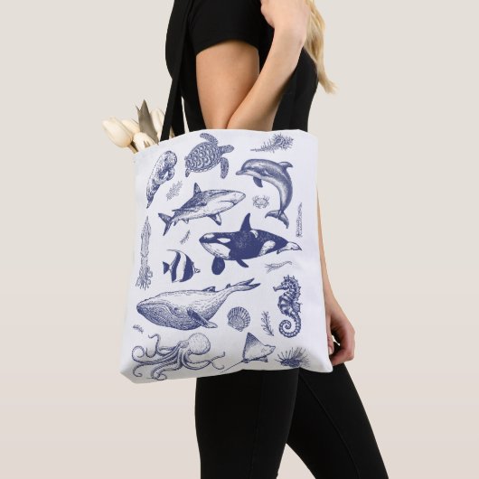 Deep Blue Menagerie Tote Bag (Dichtbij)