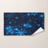 Deep Blue met Bright Snowflakes Handdoek (Handdoek)