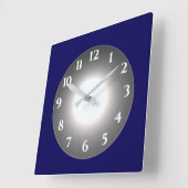 Deep Blue met verlicht zilvergrijs centrum Vierkante Klok (Hoek)