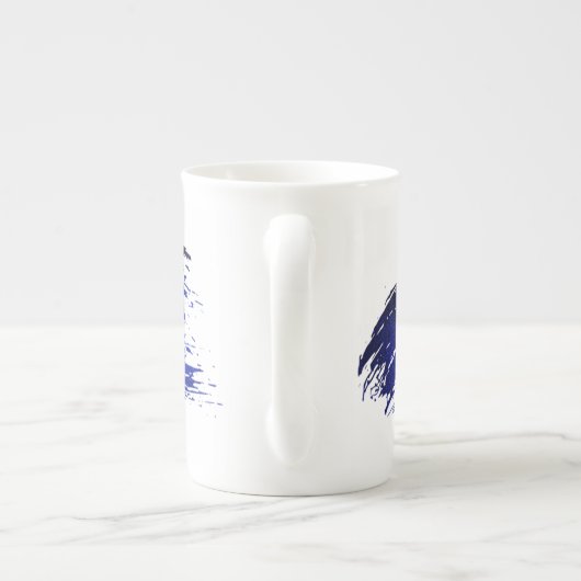 Deep Blue Metallic Paint Stroke Voeg naam toe Porselein Kop (Achterkant)