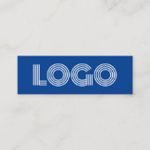 Deep Blue Modern Minimalistisch Logo Online Winkel Mini Visitekaartje (Voorkant)