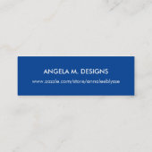 Deep Blue Modern Minimalistisch Logo Online Winkel Mini Visitekaartje (Achterkant)