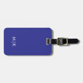 Deep Blue | Modern monogram Bagagelabel (Voorkant horizontaal)