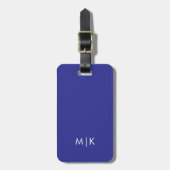 Deep Blue | Modern monogram Bagagelabel (Voorkant verticaal)