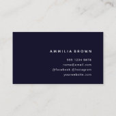 Deep Blue | Moderne Minimale Kleurblokontwerp Visitekaartje (Achterkant)