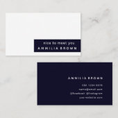 Deep Blue | Moderne Minimale Kleurblokontwerp Visitekaartje (Voorkant / Achterkant)