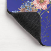 Deep Blue Monogram Eenvoudige Bloem Muismat (Hoek)
