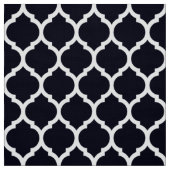 Deep Blue Moroccan rooster Quatrefoil Pattern Stof (Swatch)