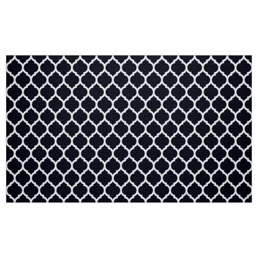 Deep Blue Moroccan rooster Quatrefoil Pattern Stof (Fat Quarter)