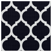 Deep Blue Moroccan rooster Quatrefoil Pattern Stof (Close Up)