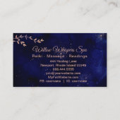 *~* Deep Blue Night Sky Botanical Willow Branch Visitekaartje (Achterkant)