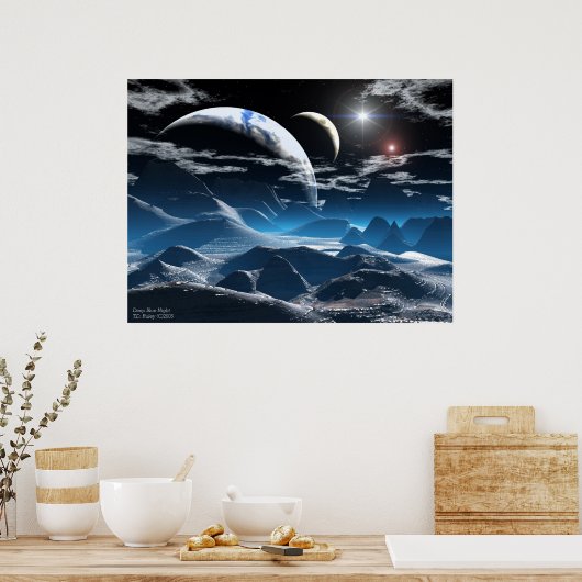 Deep Blue Nights Poster (Keuken)