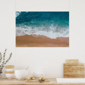 Deep Blue Ocean Beach Waves Photography Poster (Keuken)
