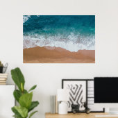 Deep Blue Ocean Beach Waves Photography Poster (Thuiskantoor)